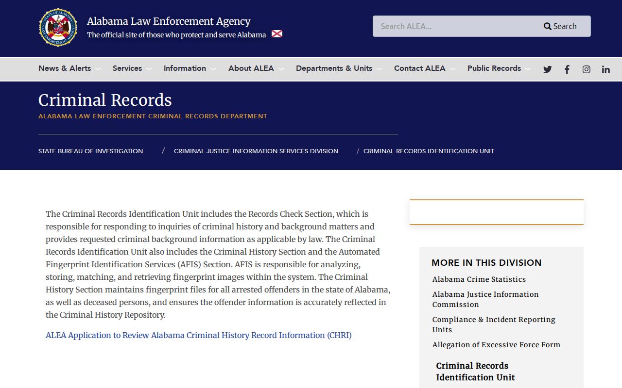 Henry County criminal history ALEA repository guidance