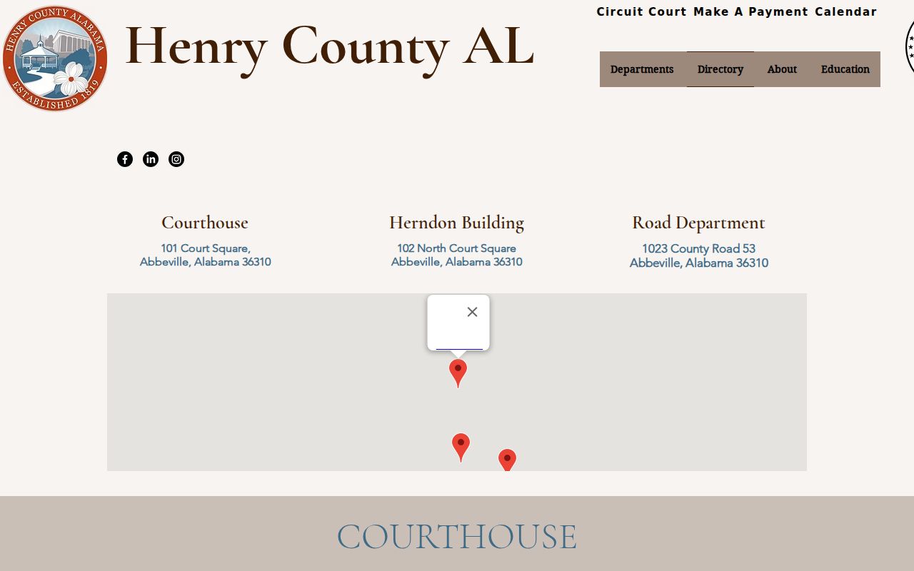 Henry County criminal records courthouse office directory