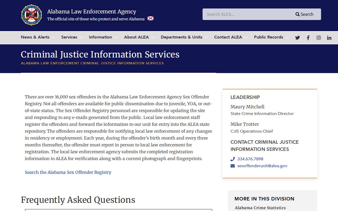 Henry County sex offender registry guidance from ALEA